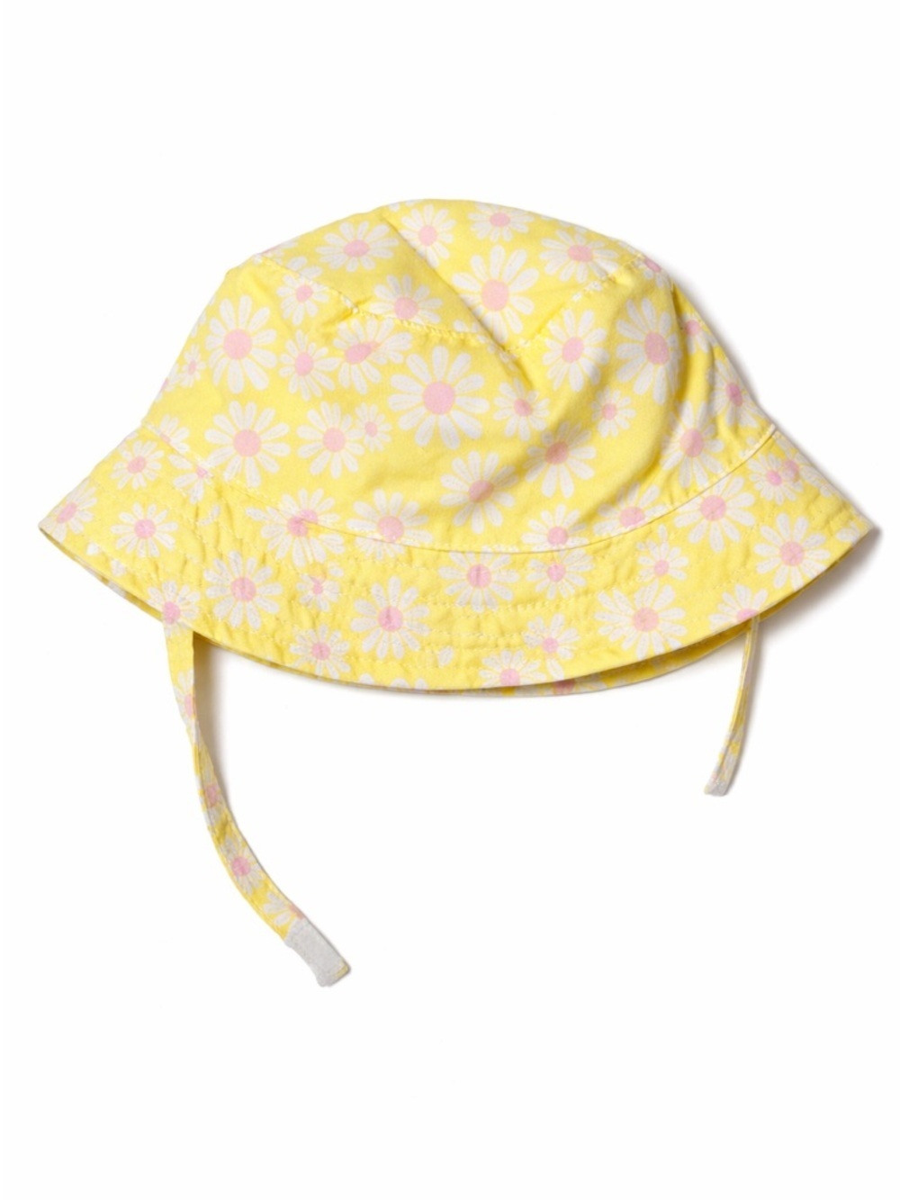 Kids Yellow Daisy Bucket Hat with Chin Straps